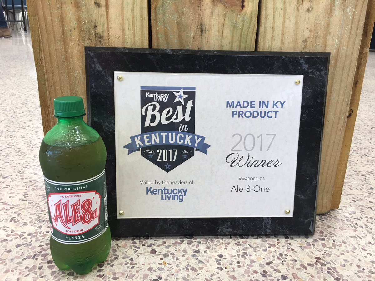 Ale8One's tweet photo. Best Kentucky-Made Product has a nice ring to it. Thanks to @KentuckyLiving for the award! #BestinKY https://t.co/p5Z8V9bzMv