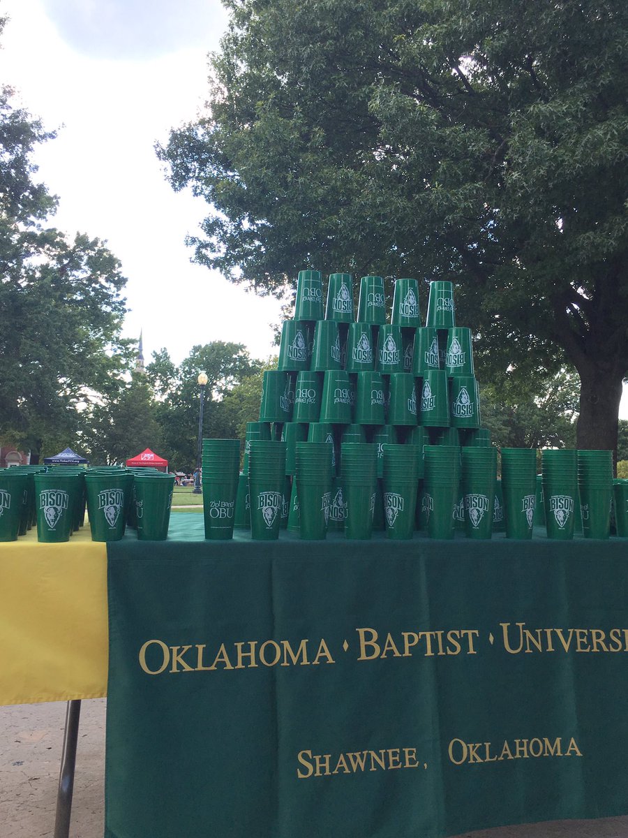 OBUBisonAlumni's tweet photo. Who's coming to Spotlight on Shawnee? The Alumni Department is handing out cups. You can also win sunglasses if you get a "cornhole in one"! https://t.co/5J3gKxT1DF