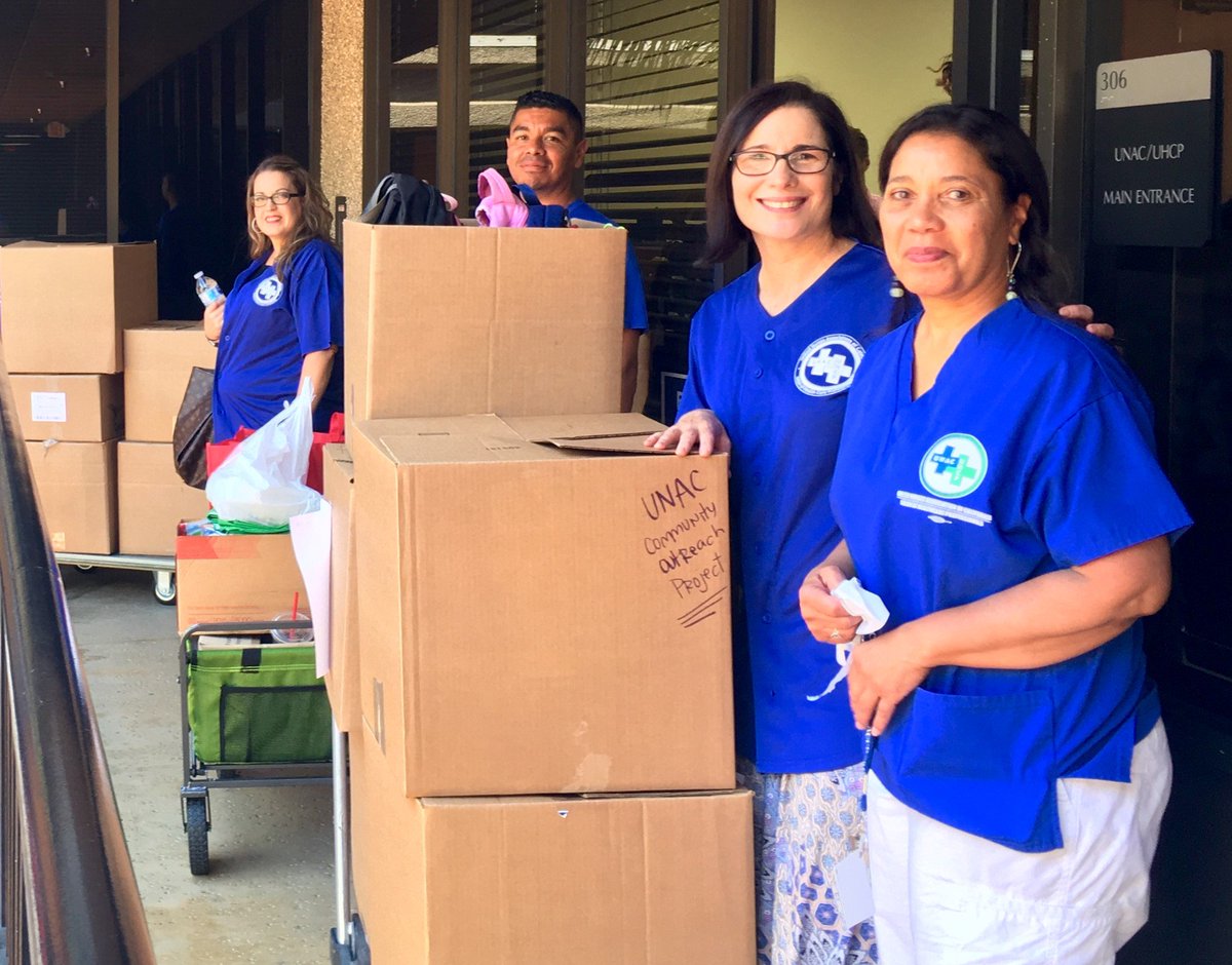 SDLaborCouncil's tweet photo. #NursesGiveBack As school begins homeless students will be welcomed with over 25 boxes of donated school supplies! #BeyondTheBedside #1U https://t.co/30k4W0Mk4b