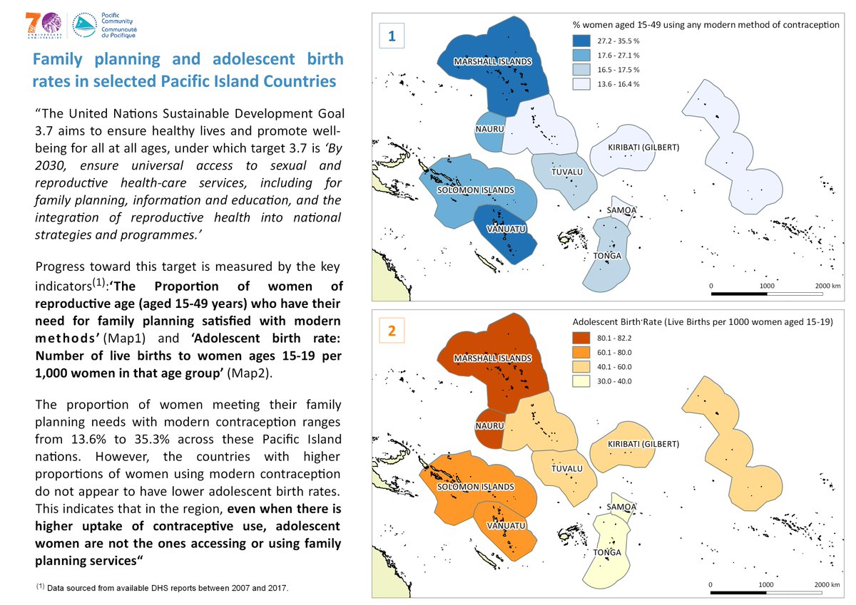 prismstats's tweet photo. Family planning and adolescent birth rates in selected Pacific Island Countries.
Last 10 years #DHSdata @spc_cps #SDDmaps https://t.co/YcqFrWDqRV