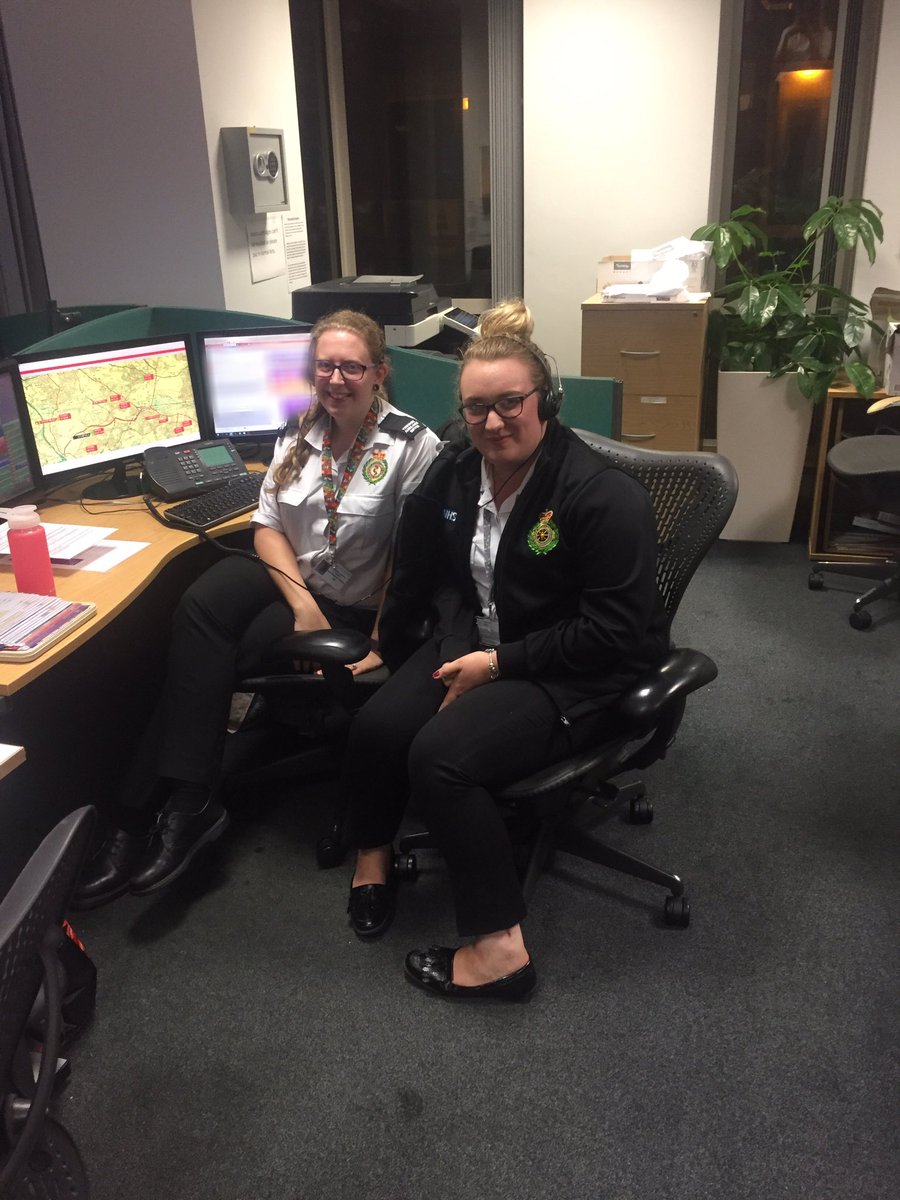 YorksAmbulance's tweet photo. @Dannijelly training new call handler @amyhargreaves_x to deal with emergency calls in Yorkshire #training #YASfamily #YASEOC #YAS247 https://t.co/Myntfp3VMN