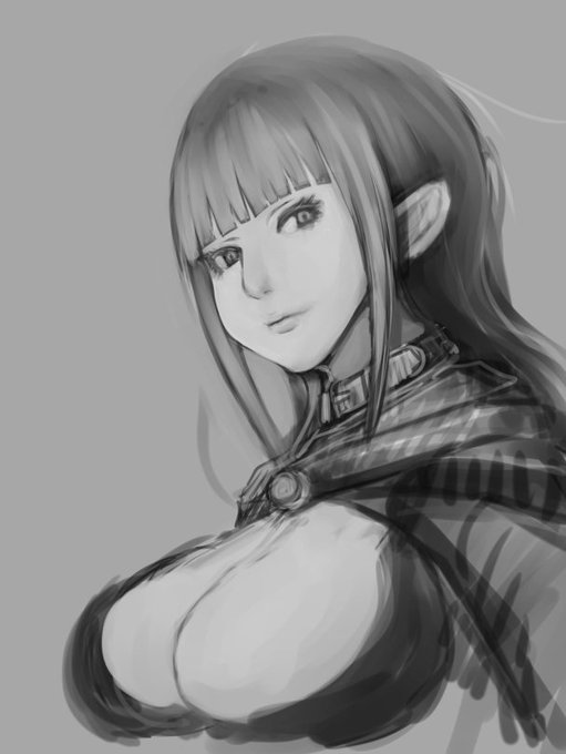 @akiraagata グリザイユっていう描き方です。最初に単色かグレーで絵を描いてしまって後からオーバーレイとか乗算とか不透明度を下げた通常レイヤーとかで色を乗せていくやり方です。 