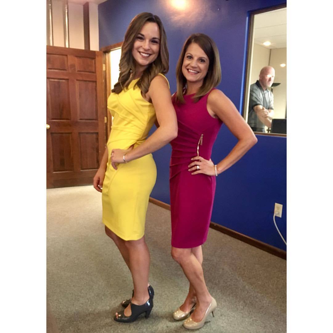 _MeghanOlsen's tweet photo. When you and your co-worker basically match with the style of dress! And look awesome! #strippedsisters #work #match #abcfoxmt #news #dress https://t.co/QOzDgHGqNC