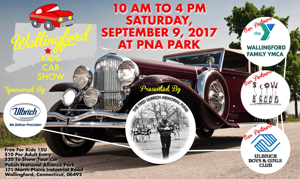 ulbrichfund's tweet photo. A local car show raising money for youth organizations: The #Wallingford Kids Car Show https://t.co/MJmMbdEJax #ctcarshow #ctautoshow https://t.co/H8NLWqz8oi