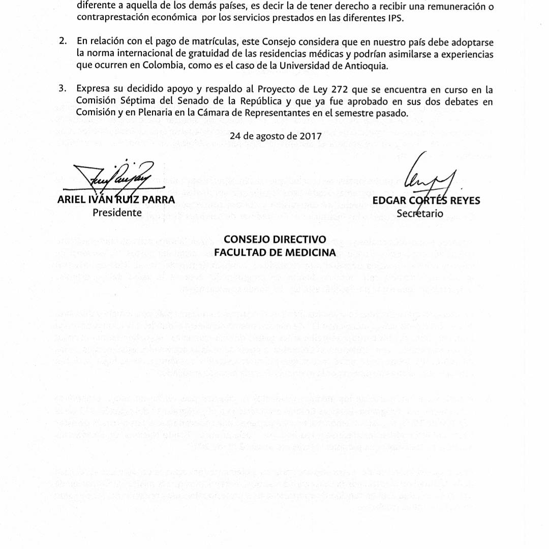 ANIRNACIONAL's tweet photo. Comunicado Consejo Directivo Facultad de Medicina Universidad Nacional #PL272 de 2017 @JorgeIvanOspina @ClaudiaLopez @navarrowolff https://t.co/nOD17d2gE9