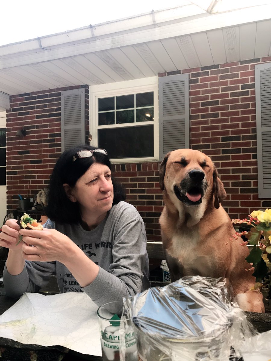 phoenixcenter's tweet photo. Our founder, Kathy and her goofy dog Nelson taking a lunch break today. https://t.co/TTtZ29O7lE
