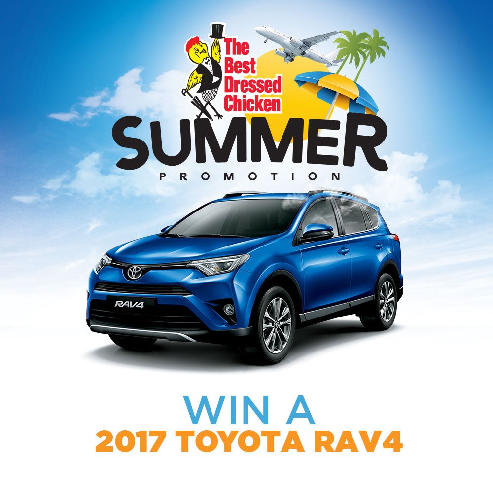 BestDressedJA's tweet photo. YOU can drive away with a 2017 Toyota Rav 4 with the #BDCSummerPromotion! https://t.co/h0B5fvdO7h