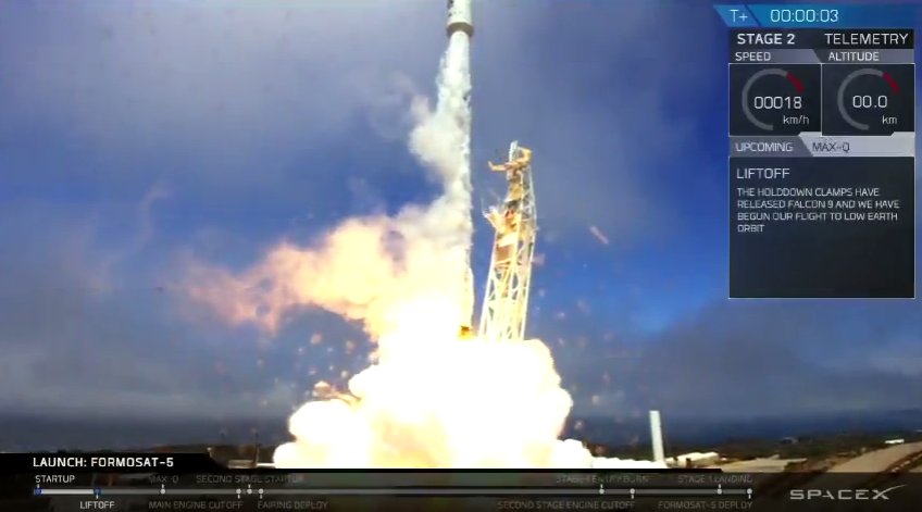 SpaceX's tweet image. Liftoff!