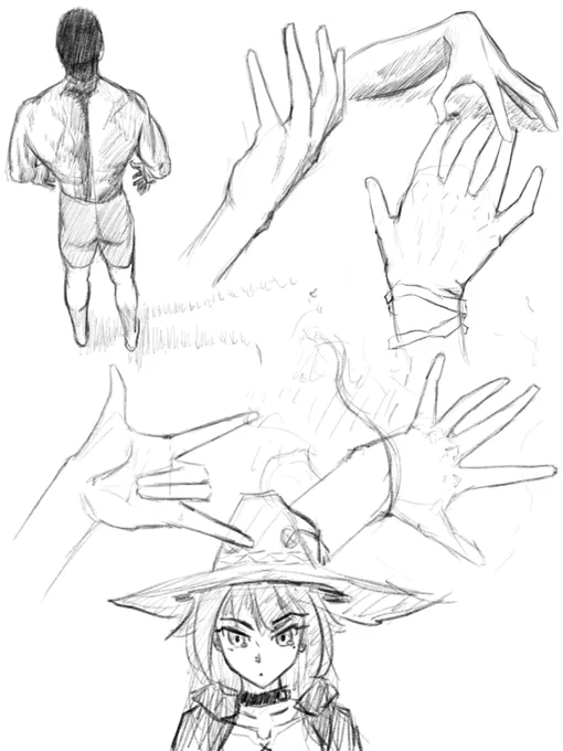 Hand studies and a scuffed megumin 