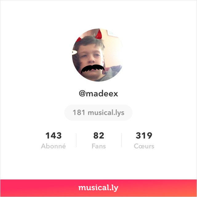 Madeexyt's tweet photo. L'appli musical.ly app est franchement sympa ! Abonne-toi à moi @ madeex et regarde mes vidéos musicales ! https://t.co/wDESlOtMy3 https://t.co/VeRe3X6b6U