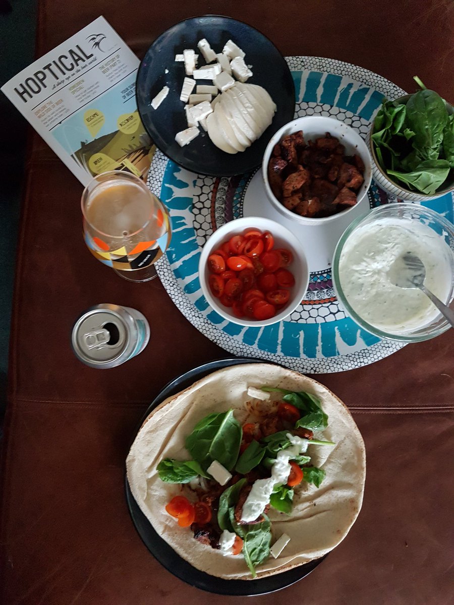 Craft take on a British classic - <a href="/cloudwaterbrew/">Cloudwater Brew Co</a> pilsner from @TheBeerHawk &amp; homemade souvlaki wrap - Thursday #lager and a #kebab anyone?