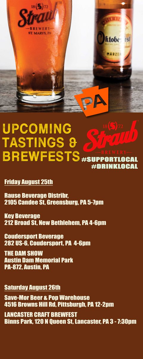 StraubBeer's tweet photo. #Fall is right around the corner. Get a #sneakpeek of #straubbeer #Oktoberfest at these #PA locations https://t.co/S770VwM7Zx