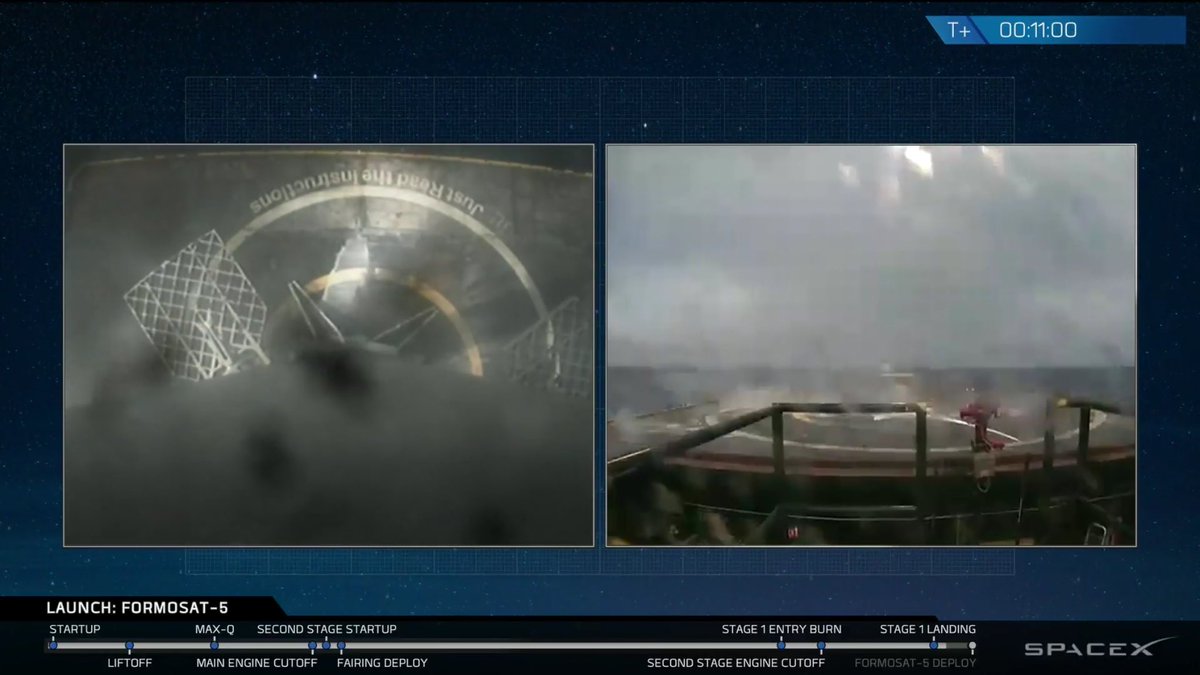 DanSpace77's tweet image. TOUCHDOWN!!! #SpaceX #Falcon9 #Formosat5 🚀🍀