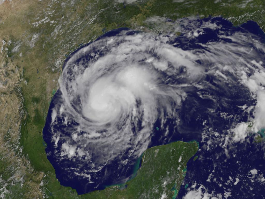 NASA's tweet photo. From space, @NASAEarth satellites see views of storms – like #Harvey, currently intensifying in the Gulf of Mexico: https://t.co/Y7P66CAD9G https://t.co/AiQ1WrP4pt
