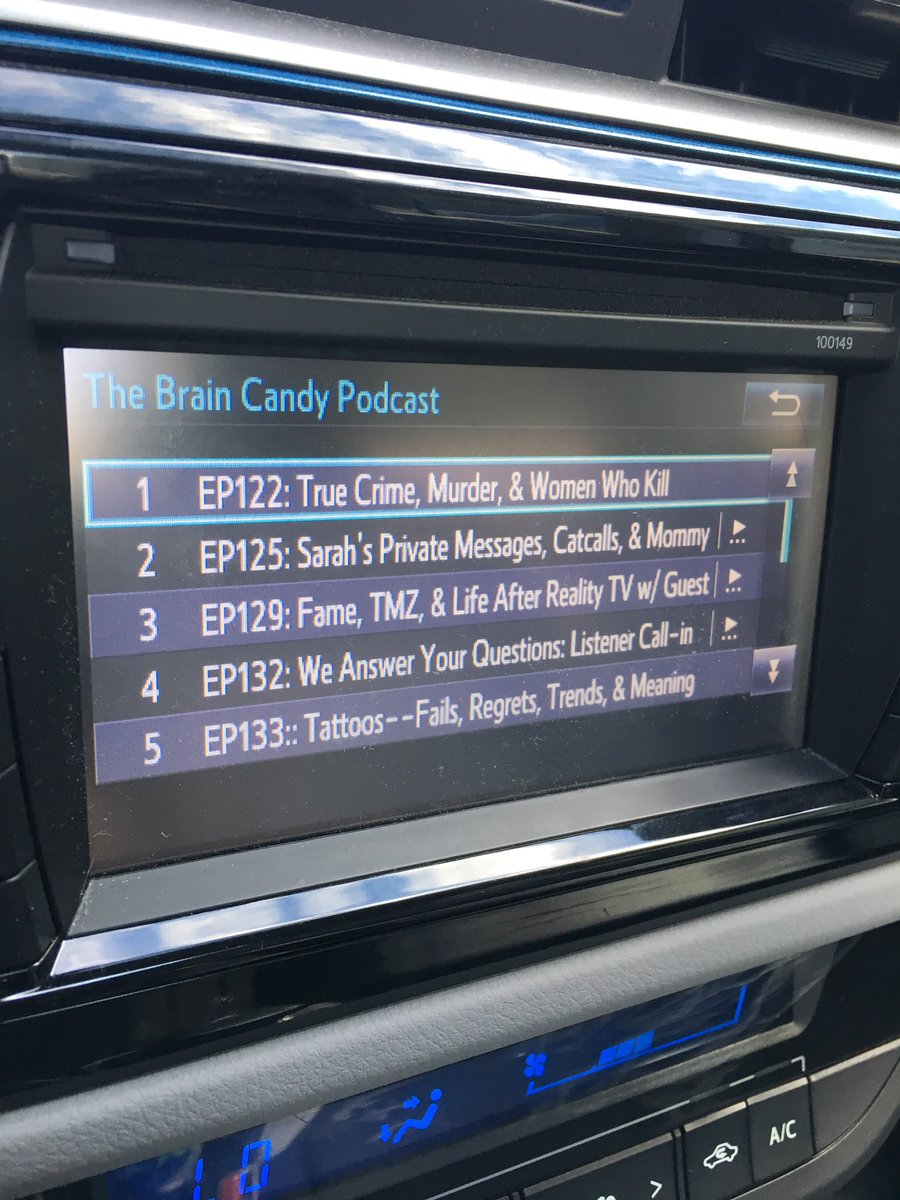 Wilbur14's tweet photo. 10 hour road trip = binging @braincandypod. I love @susie_meister and @ImSarahRice https://t.co/sqIj4pbxWR