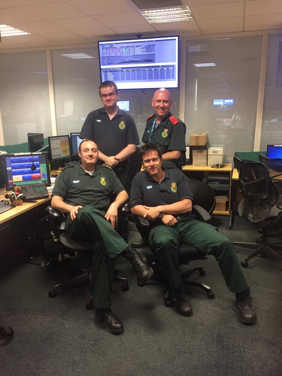 YorksAmbulance's tweet photo. This our fantastic clinical team tonight, they have already dealt with 365 calls today ππ» #YASEOC #YAS247 https://t.co/7B7hPvbKeE