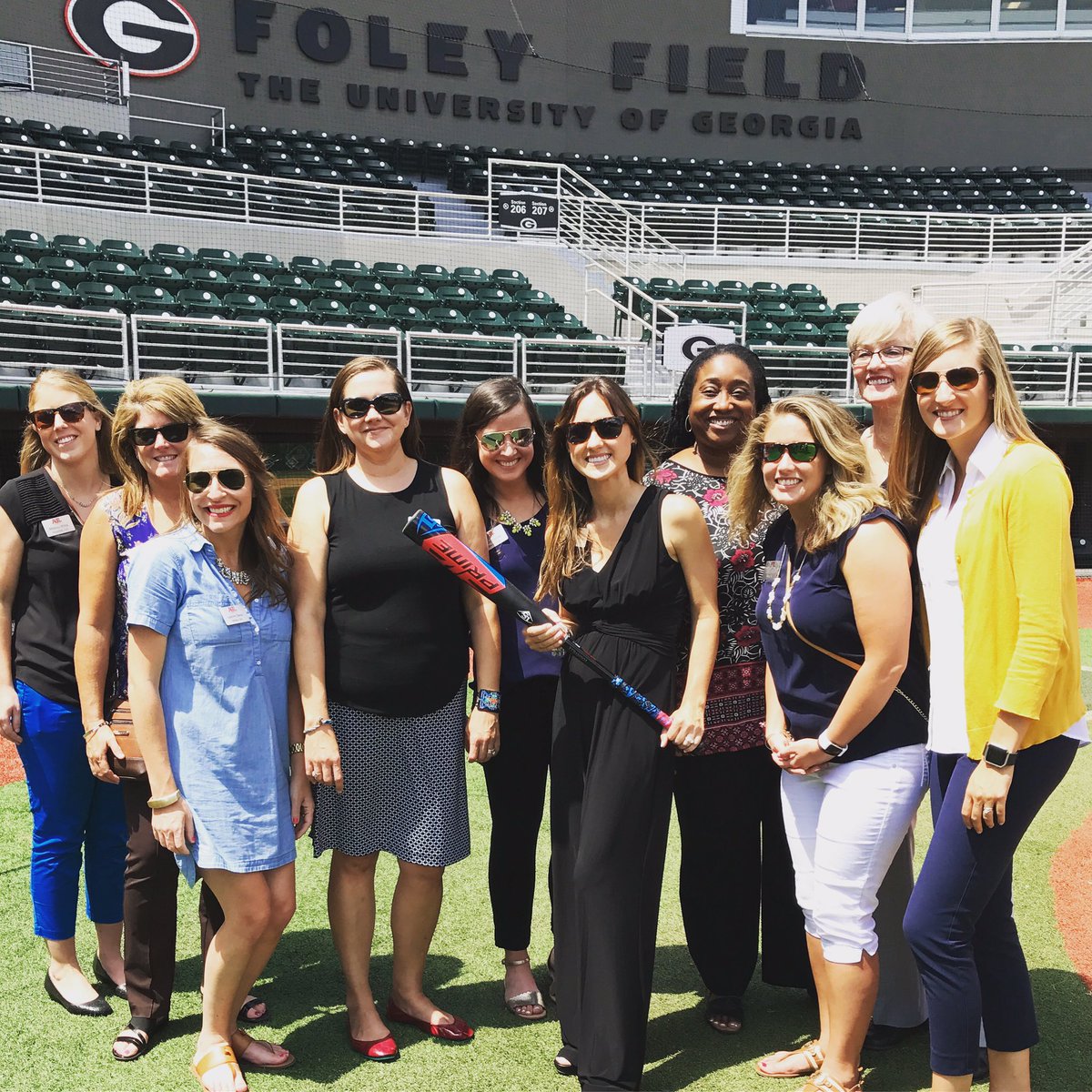 AGL_UGA's tweet photo. Women of AGL touring Foley Field #turftour #tiftturf #sportsturf https://t.co/pqEVX4mr8N