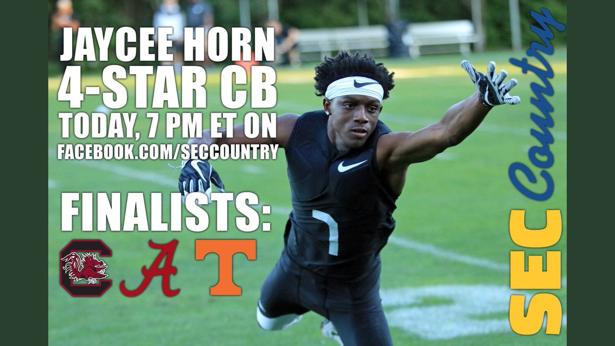 TODAY'S THE DAY. Who's it going to be @jayceehorn_10? Watch his decision LIVE at 7 pm! pic.x.com/JYZ16t1Yvr
