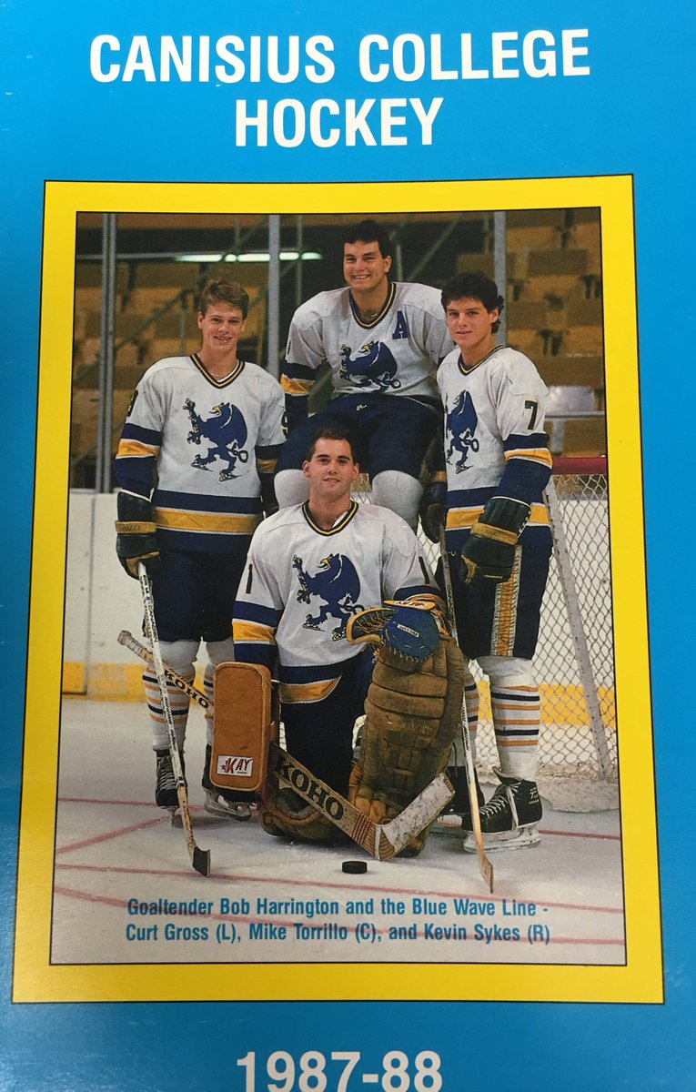 GriffsHockey's tweet photo. Found a copy of the 1987-88 media guide during a search through our archives this afternoon. Love those classic skating #Griff sweaters #TBT https://t.co/1xxaJMMRzC