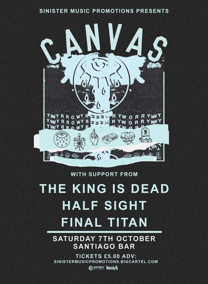 FinalTitanMusic's tweet photo. We have this beautiful gig coming up in soon. #Canvas, #TheKingIsDead &amp; #HalfSight - Oct 7th #Santiago Bar

Click: https://t.co/GYvidagSOm https://t.co/UXuswEw6HC