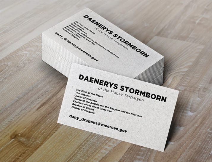 gothampress's tweet photo. This had us dying! 😂 Danys title is a little out of control... #got #printerhumor #businesscards #lol #reddit #DaenerysTargaryen #print https://t.co/XDb0BPGQm2