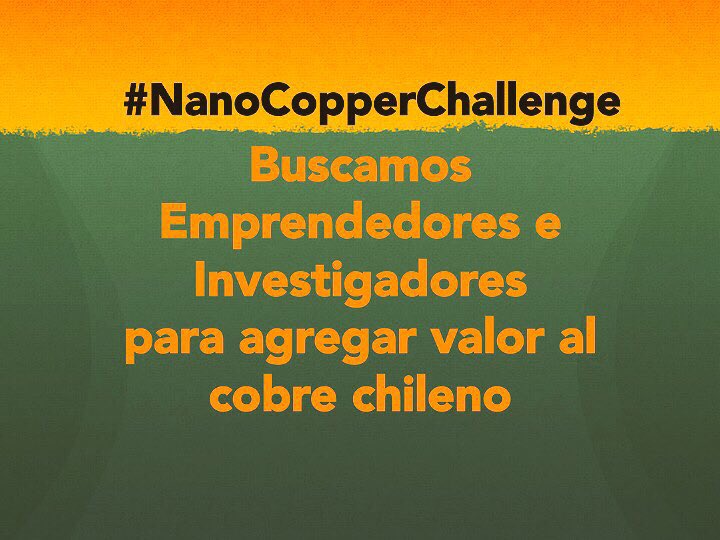 NanoCuChallenge's tweet photo. Mucho éxito y los invitamos a participar! @pcanong @Redbionova @ChileGlobal_Bio @AmChamChile @INNBIO_UDEC @Corfo https://t.co/vPDHKgMtqO