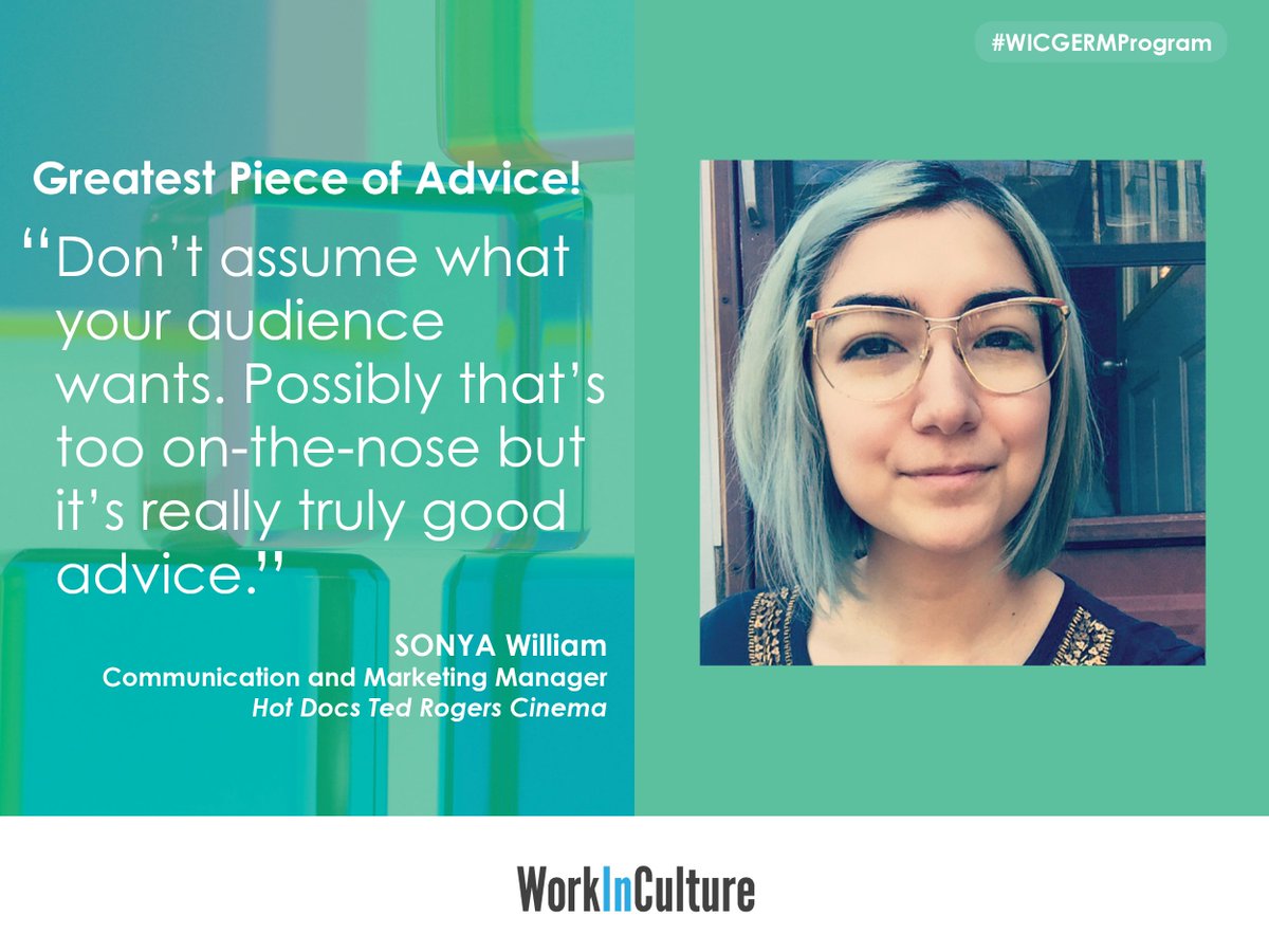 workinculture's tweet photo. We also think this is a great advice. Thanks to @sondeezy Sonya William of @hotdocscinema for sharing this. #WICGERMProgram #mentor #ONarts https://t.co/59JVAFAFzE