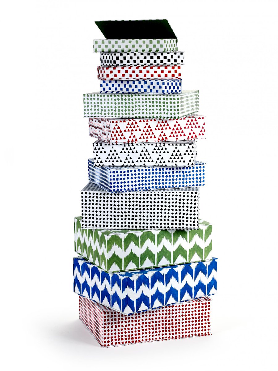 .<a href="/SERAXcom/">SERAX</a>' storage boxes were inspired by Tunisian and Coptic ceramics and made of papier-mâché. Shop now #WallpaperSTORE