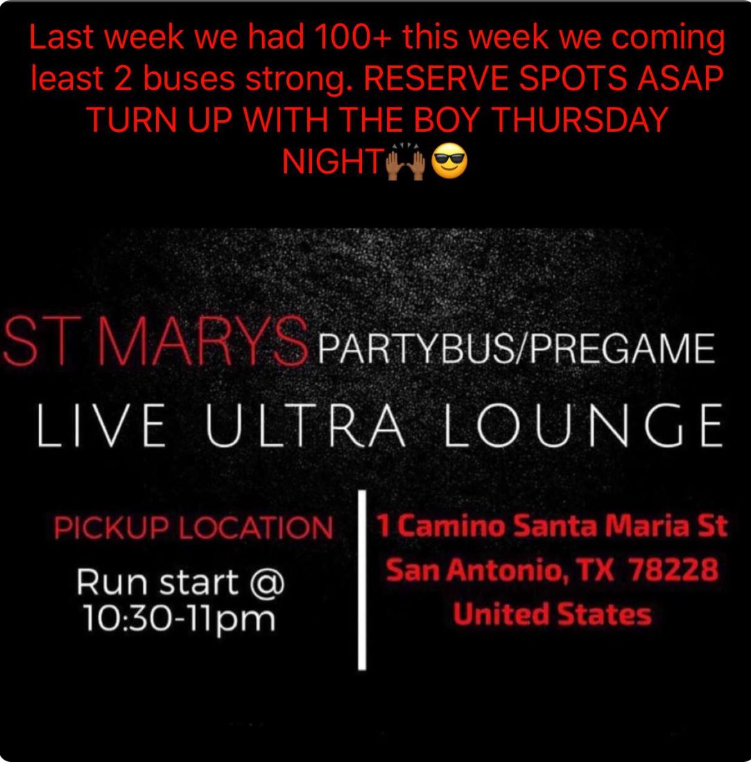 BSneakz_'s tweet photo. Don't Drink and Drive ride the St Mary's #PartyBus2LIVE 2 Party Busses tonight‼️🚌🍾🚍
 #forevercollege #GlowThursdays #BlackLightParty https://t.co/TBei1Gzm9P