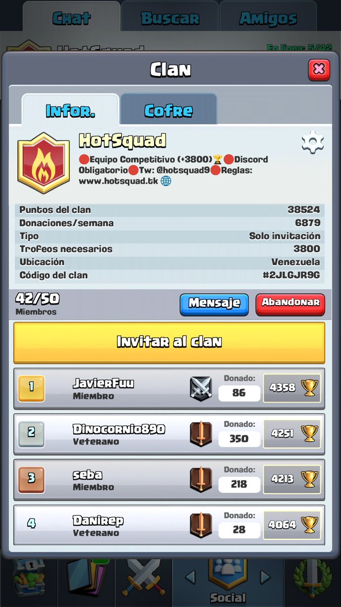 H__Squad's tweet photo. TENEMOS PUESTOS DISPONIBLE EN EL CLAN, SI QUIERES PERTENECER A LA FAMILIA HOTSQUAD ENVIA MD 

#HotSquad 💪🔥 https://t.co/Vt8vC0cAeo