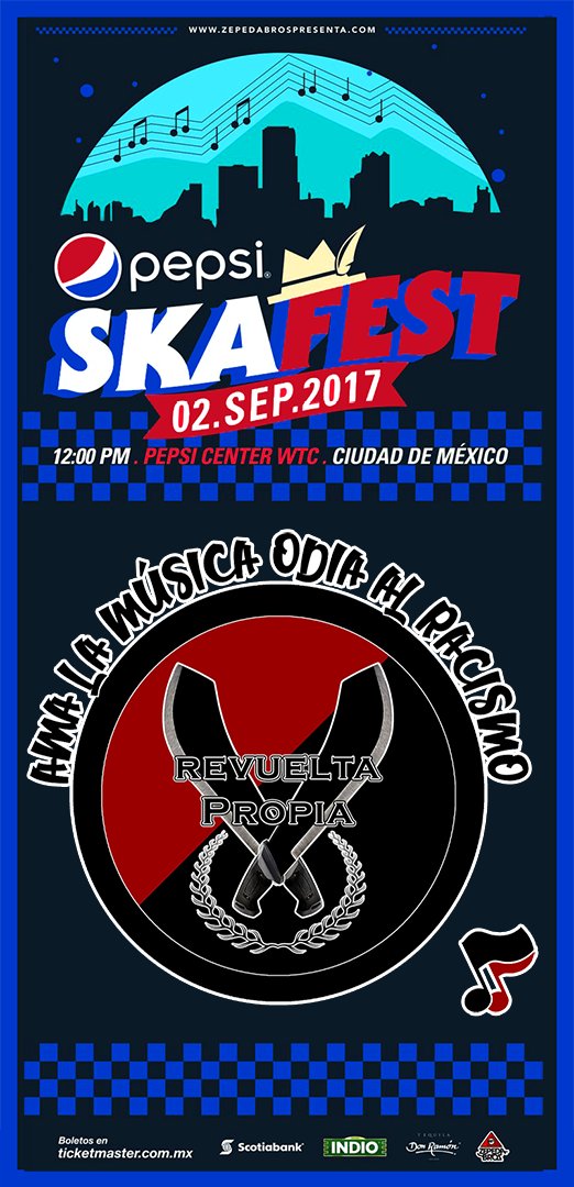 A menos de una semana del #PepsiSka2017 bit.ly/2ur6izo

#AmaLaMúsica #OdiaElracismo
#LoveMusic #HateRacism