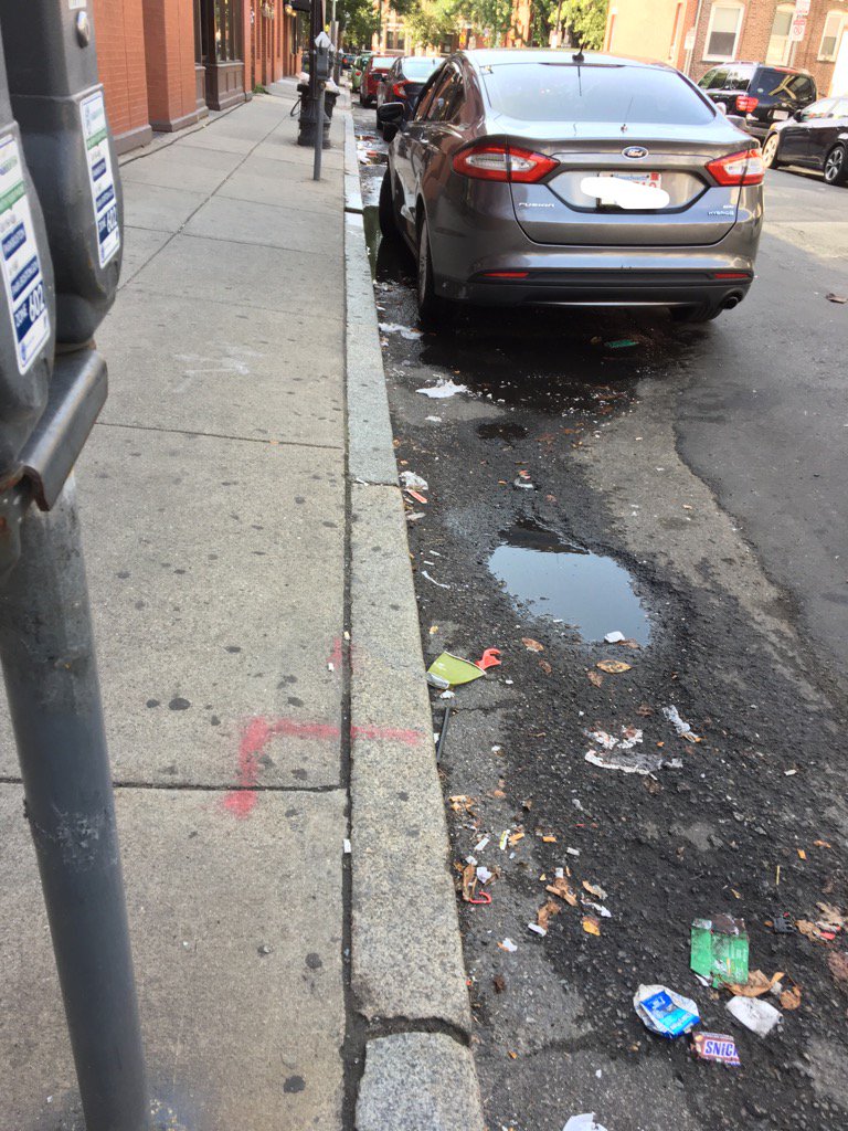 mleleot's tweet photo. @BOS311 can someone explain why we move our cars each week? "Street Cleaning" is clearly not happening. This is gross https://t.co/FCQYz89OOL
