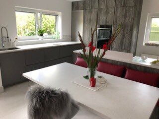 VHSurfaces's tweet photo. Another amazing kitchen worktop installed by the team at @VHSurfaces ,including table and wall shelves #seamless #wherearethejoints 👍👍👍 https://t.co/OOL1qYUp9o