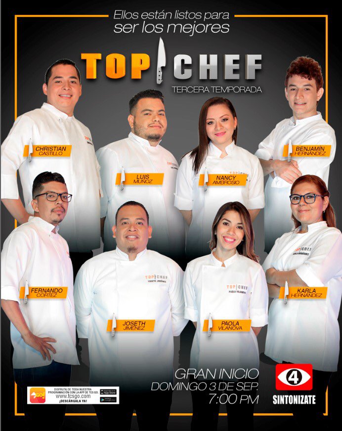 TopChefSV's tweet photo. La competencia no será nada fácil para los Chefs, que dejaran todo en las cocinas de #TopChefSV por lograr ser el nuevo campeón. #TopChef3 https://t.co/t9l5IwEOo6