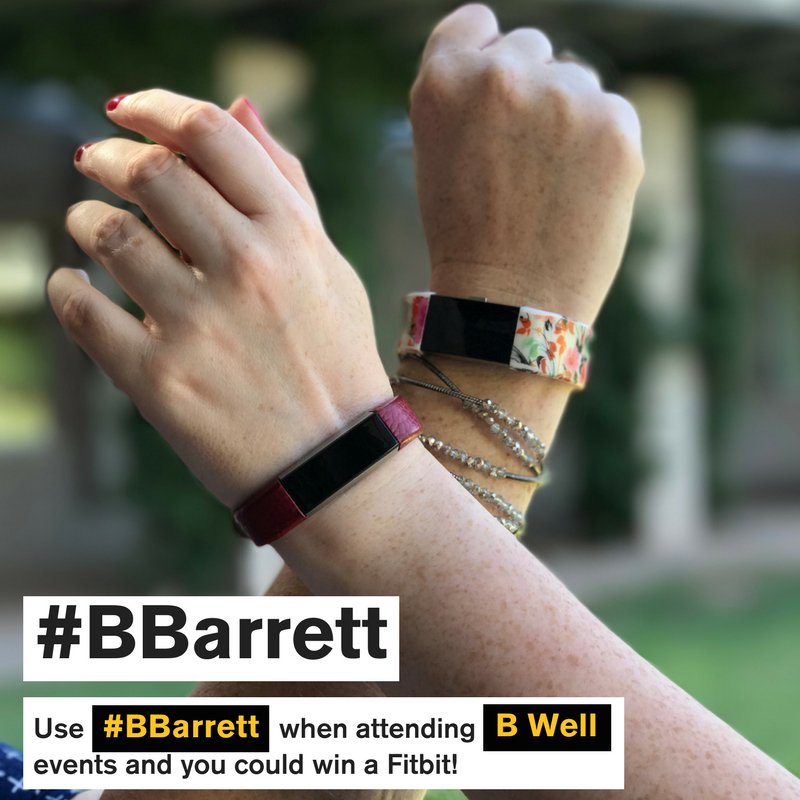 barretthonors's tweet photo. Want to win a Fitbit!? Be sure to attend B Well events &amp; use #BBarrett when you share photos. You could win BIG! https://t.co/EOQpa7unvQ https://t.co/MG1zSuAhlw