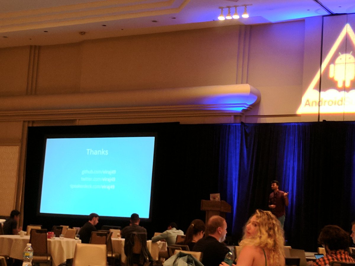 KumarDevaashish's tweet photo. Nice talk by @viraj49 #MVP #MVVM #AAC #AndroidSummit2017 https://t.co/4rDYCwDfoH