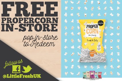LittleFreshUK's tweet photo. Whats your favourite flavour of @PROPERCORN retweet and reply for a chance to win a whole case! https://t.co/wh4o9XzHPd