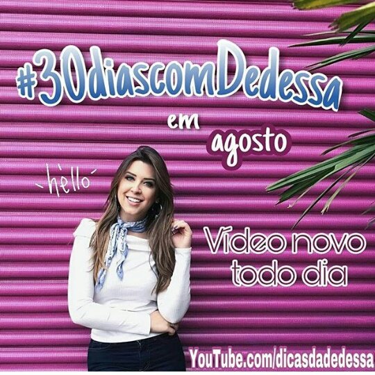 nave_BBB's tweet photo. E os vídeos dos #30DiasComDedessa #Veda estão d+! Tds os dias, um vídeo inédito no Canal #DICASDADEDESSA via Youtube! Acompanhem!!! https://t.co/MF8ujePpB4