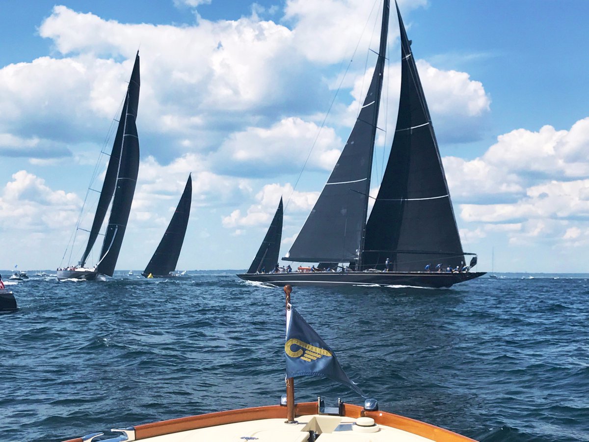 HinckleyYachts's tweet photo. How does Team Hinckley watch the @OfficialJClass World Champsionship? From the sidelines of course. #JClassWorlds #Newport #YachtRacing https://t.co/mNvk78JOa8