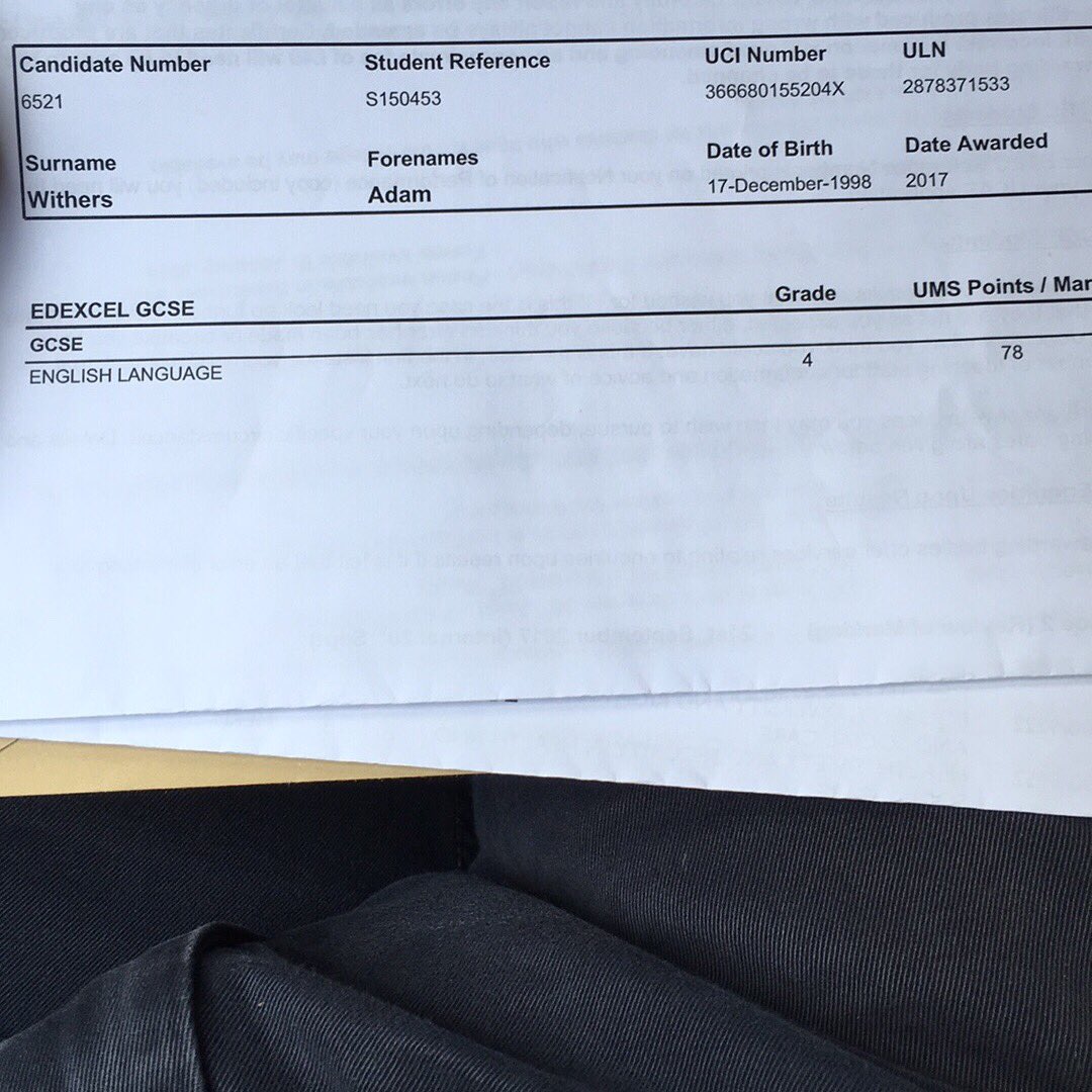 AveryWithers12's tweet photo. I can't believe I got a distinction in my health and social care for the year and I passed my GCSE English language!!! #FinallyDoneIt https://t.co/LAa6pMAYsM