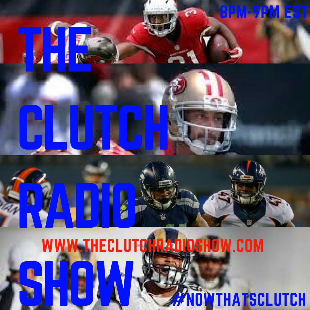 NFC West is up!! Who takes this division?! TheClutchRadioShow.com 8pm est #NowThatsCLUTCH