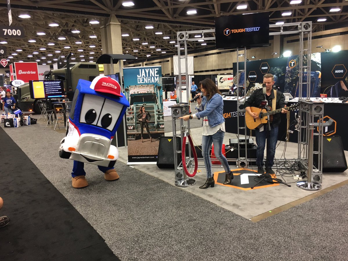 ToughTested's tweet image. Now playing at the #ToughTested booth: @JayneDenham1 and a special friend! #GATS