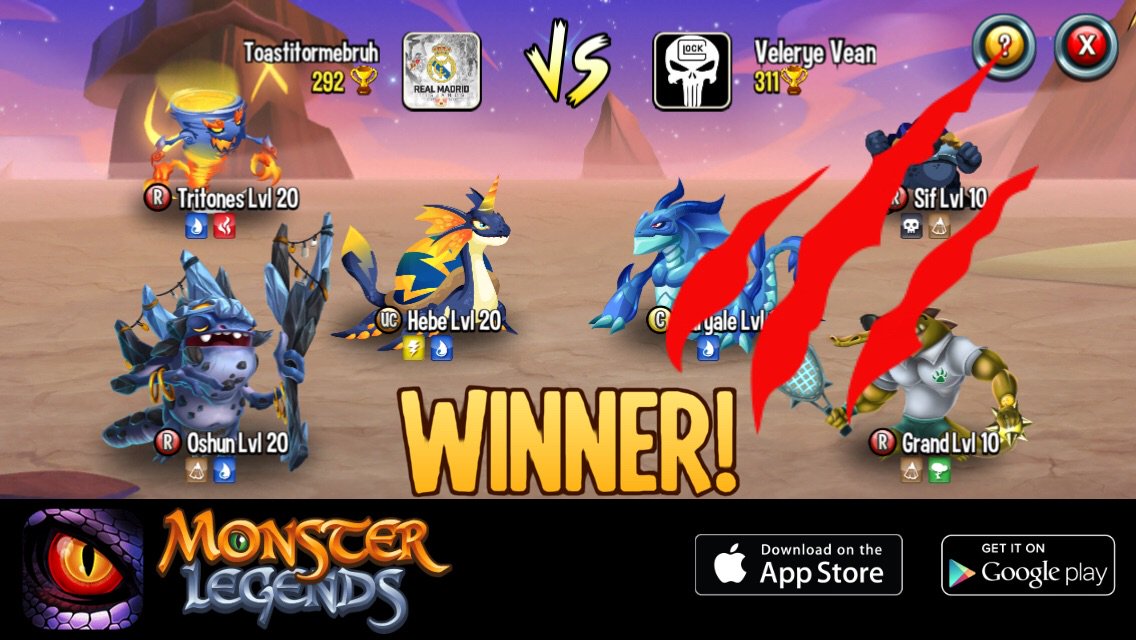 I rule at the Monster Legends Arena! If you dare to challenge me, start collecting monsters! m.onelink.me/8651e4be