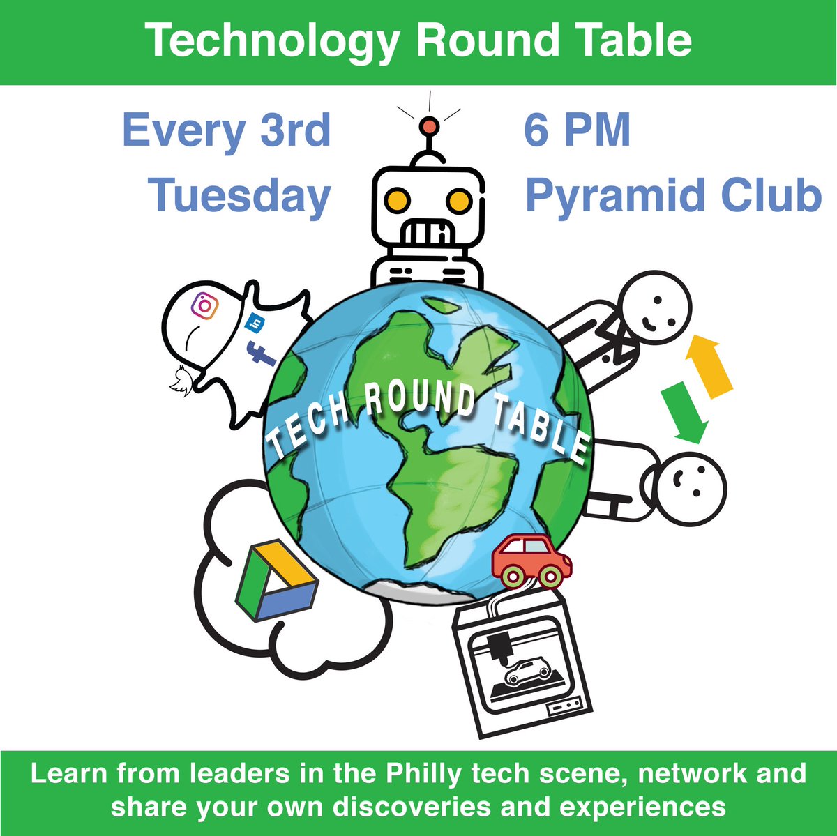 DoodleAppLab's tweet photo. Looking for Tech Round Tabme speakers for Q4 2017  @pyramidclubphl #phillytech https://t.co/ApBQPjaKMB