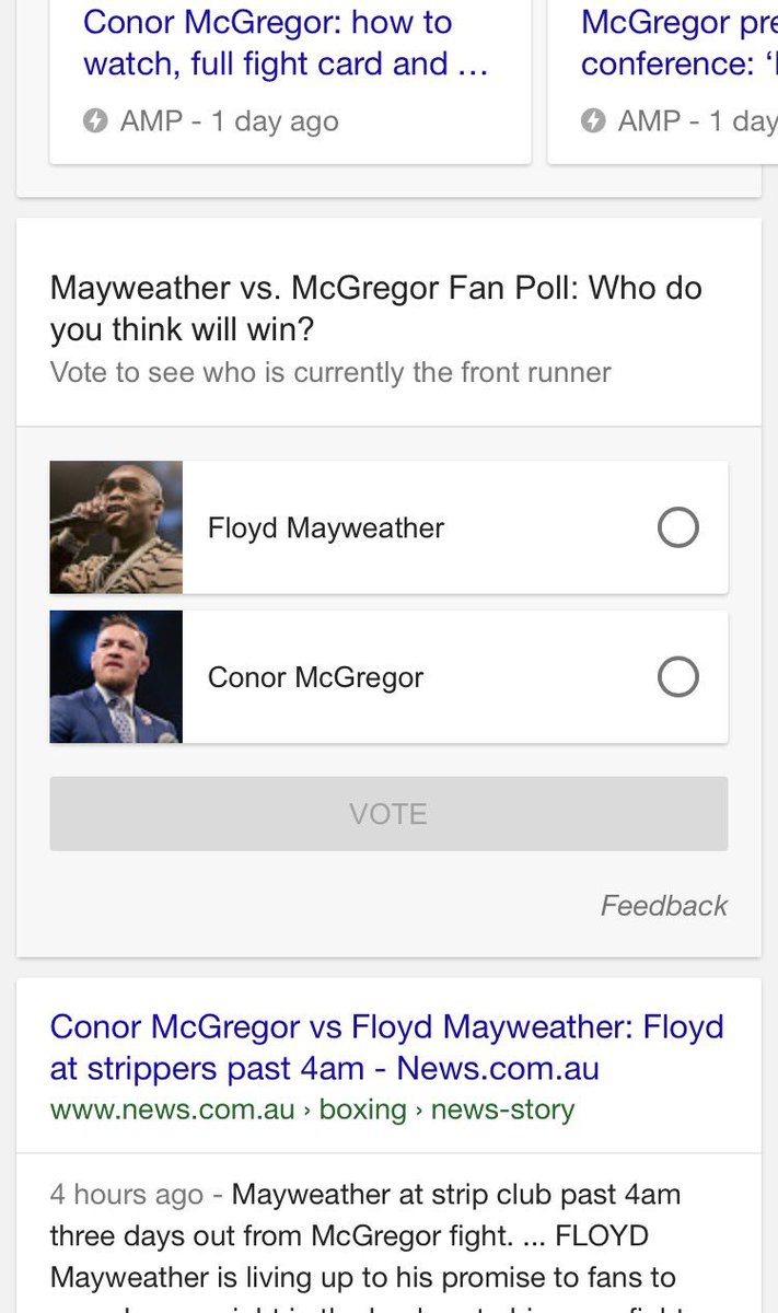 First time I have seen a sports survey in directlty in the search results.