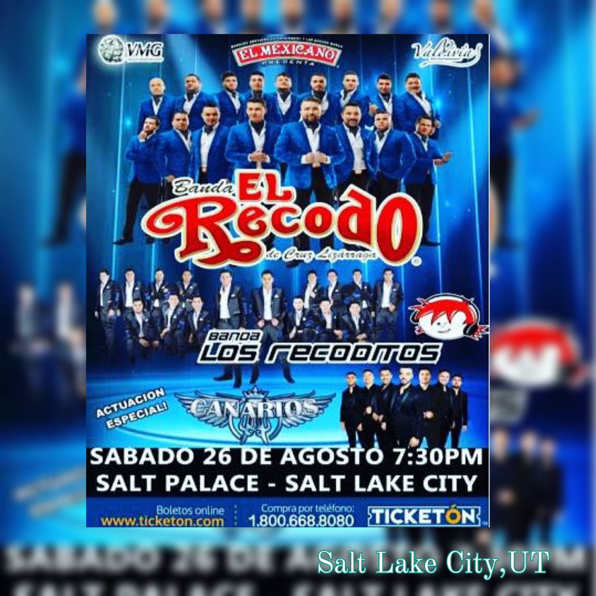 pattymariacdm's tweet photo. El Sábado @canariosdm1 los esperan en #SaltPalace de Salt Lake City,Utah 
#CanariosDM #DameUnBeso #SentadoEnTuCama #ElWiriWiri #Mi45 https://t.co/LFg8lMjvYD