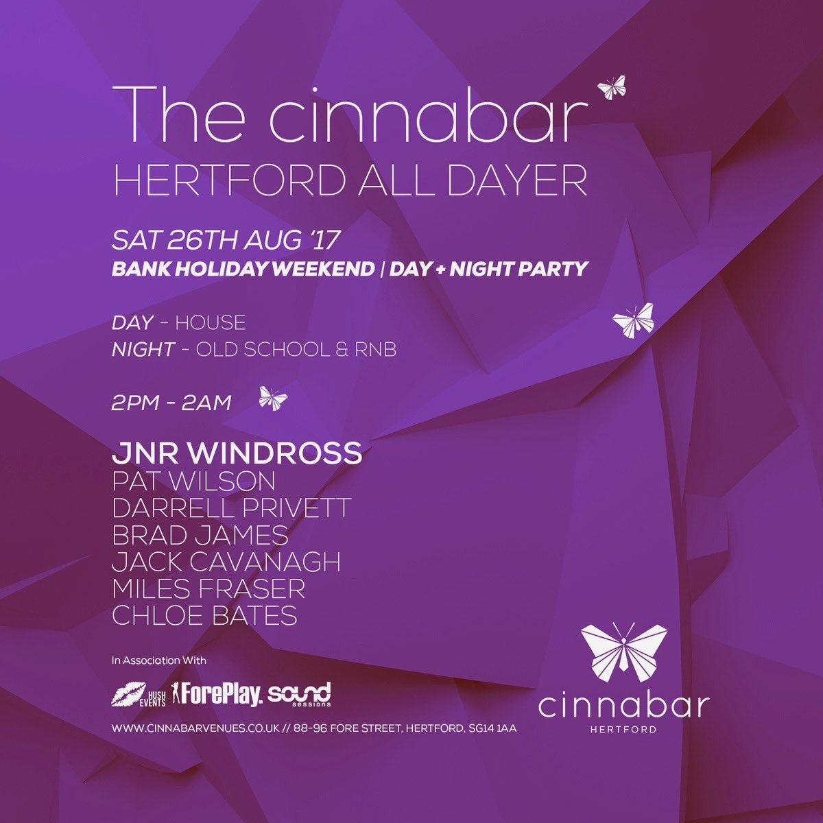 FreddiePalmer_'s tweet image. All Dayer this Saturday from 2pm @CinnabarHrtford W/ @HushEventsUk @ForePlayEvents @S0undSessions - Lineup👌🏻
