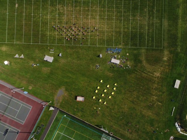 NorthPennBands's tweet photo. The Knights from 400 ft #DronesRule https://t.co/7yACGt7PJY