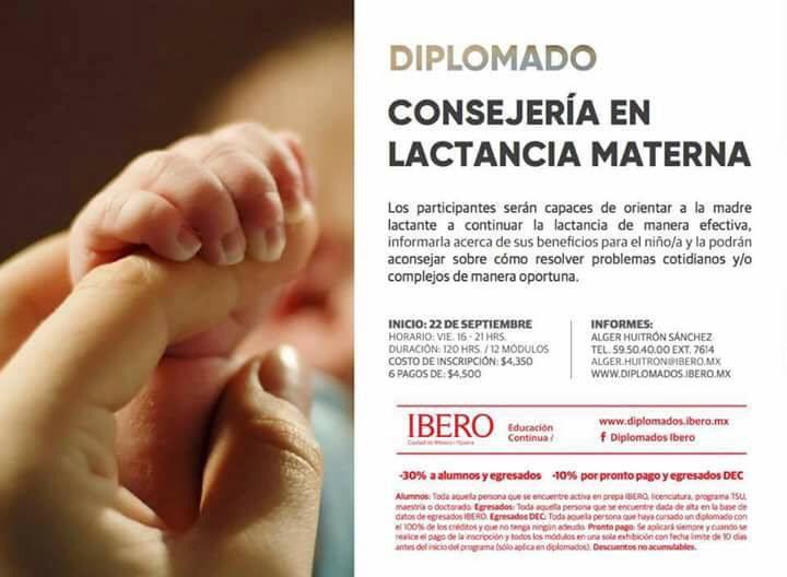 Diplomado en lactancia materna #LactanciaMaterna #nutricion #Ibero #Nutriologos