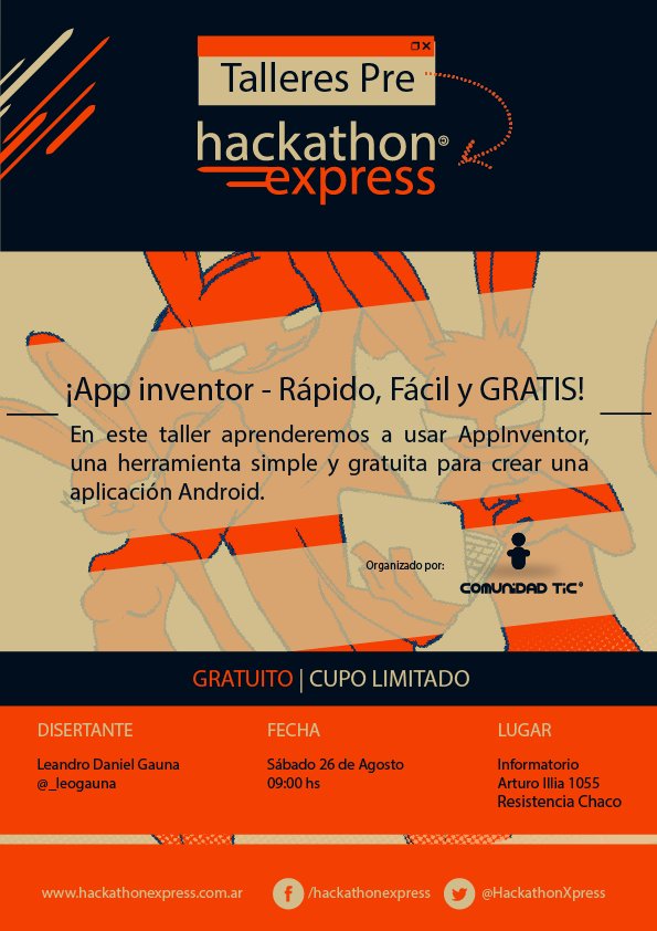 HackathonXpress's tweet photo. Fé de erratas! El 2º #taller pre #hackathonexpress2017 Sáb. 26/8 - 9am con @_leogauna
Inscripciones: https://t.co/6FIjgrr5XE https://t.co/uNvU9Urluq